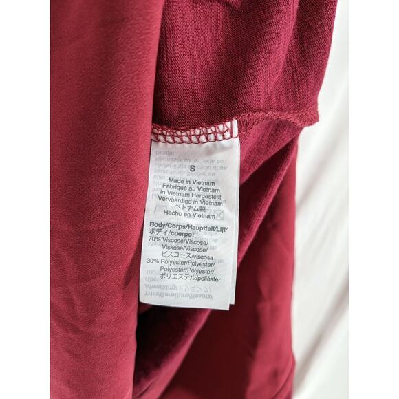 J.Crew Mercantile Tiered Tunic Small Red Womens Long Sleeve Blouse Office Staple - Picture 4 of 9